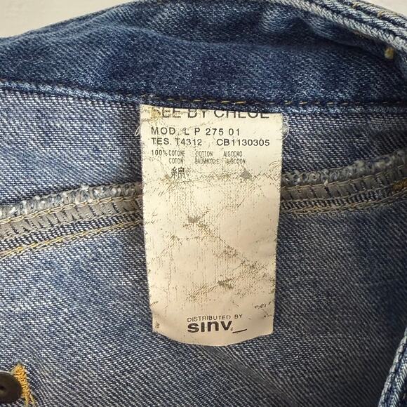 See by Chloé Flare Wide Leg Button Fly Jeans Size 4 - Picture 7 of 7